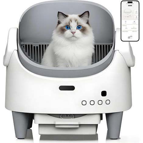Litière Automatique Autonettoyante pour Chat, Contrôle APP, 12 Capteurs de Sécurité, Anti-Odeur, Capacité 8L (1/5)