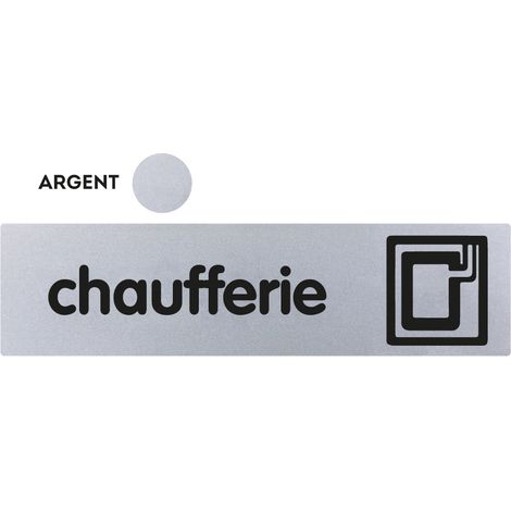 Plaque de porte Chaufferie - Classique argent 170x45mm - 4320243