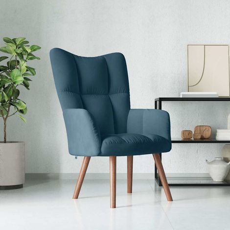 vidaXL Sillón de relax de terciopelo azul (1/5)