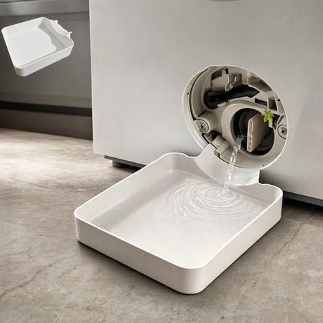 Bac de récupération d'eau pour lave-linge - 17,8 × 17,8 cm - Bac étanche imprimé en 3D - Bac de récupération d'eau pour lave-linge - Collecte des eaux usées - Évacuation (1/5)
