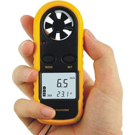 Portable anemometer, high-precision (±5%) digital anemometer with LCD backlight, portable anemometer for outdoor use