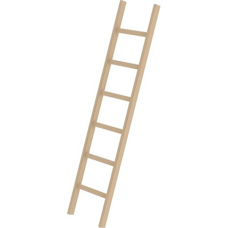 Günzburger Steigtechnik Sprossen-Anlegeleiter Holz ohne Traverse 6 Sprossen - 033106 (1/2)