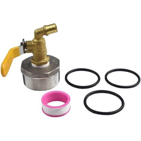 Replacement stainless steel outlet valve D50 for oil and water with leak-proof construction and 3 O-rings, compatible with 200-litre drums (1/5)