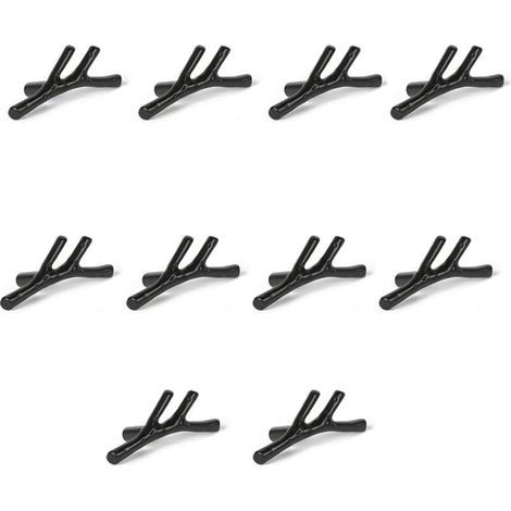 10 pomelli per porte vintage in lega di zinco a forma di ramo per armadi, cassetti, credenze, cucine, mobili, camere da letto (neri) - Crezuo