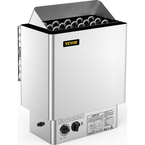 Poêle de Sauna Électrique, 9 kW, Poêle de Sauna avec Contrôle Thermostatique Intégré, Tension de Travail 380-415 V, Espace Adapté 9-13 m³, Plage de Température 30-110 ℃, Pierres Non Incluses (1/5)