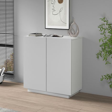 Armoire de bureau moderne H 86 cm blanc mat Essly (1/5)
