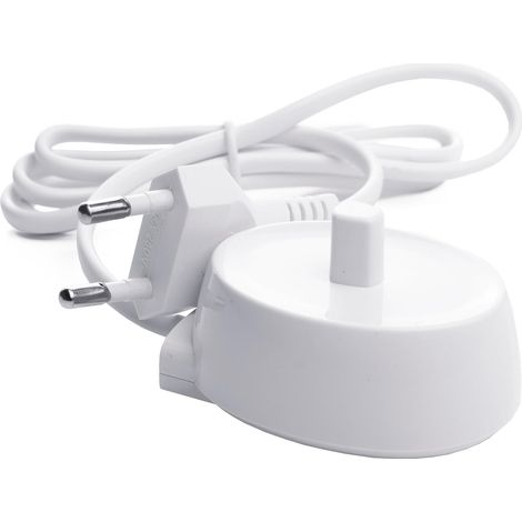 Chargeur pour brosse à dents électrique Oral-B avec support pour brosse à dents (blanc)