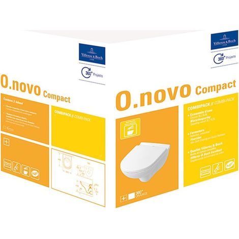 Combi-Pack O.NOVO avec WC profond suspendu et abattant blanc VILLEROY & BOCH