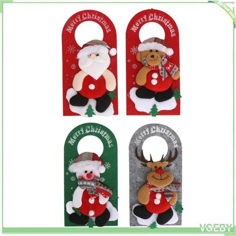 Pendentif poignée de porte de Noël - FAFEICY - Dessin animé mignon - Tissu non tissé - Réutilisable - Lot 4 (1/4)