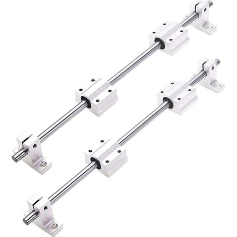 x 500 mm linear shaft Ø 8 mm Horizontal linear guide ball bearing + 4 x SK8 supports + 4 x SCS8UU bearing blocks