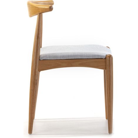 Vs Venta-Stock – Pack de 2 chaises Corzo en bois massif – Couleur chêne – Dimensions 52,5 cm x 50 cm x 74,5 cm – Confort optimal avec patins ABS