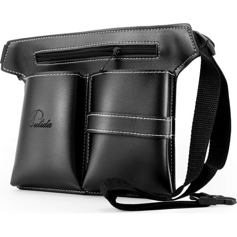 Pochette Coiffure Ceinture Professionnelle Multifonction Maquillage Outil Sac de Salon Holster Ciseaux de Cheveux Kit Sac Cisailles Brosses de Stockage (Noir) (1/5)
