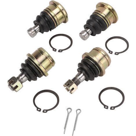 Kit de rotule 4 pièces pour ATV UTV 2 rotules supérieures + 2 inférieures Caoutchouc et acier Compatible UTV 400 à 800cc