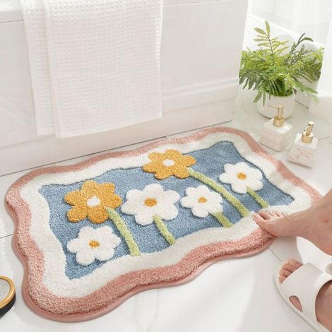 Paillasson d'Entrée 50x80 cm "Fleur dans la Brise" - Design Poétique et Naturel pour Embellir le Seuil de Votre Maison (1/4)