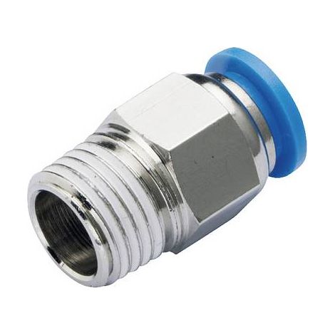 Tru Components – Raccord laiton droit TC10462472 – Filetage R3/8 – Diamètre tuyau 10 mm – 1 pièce – Pour installations plomberie (1/2)