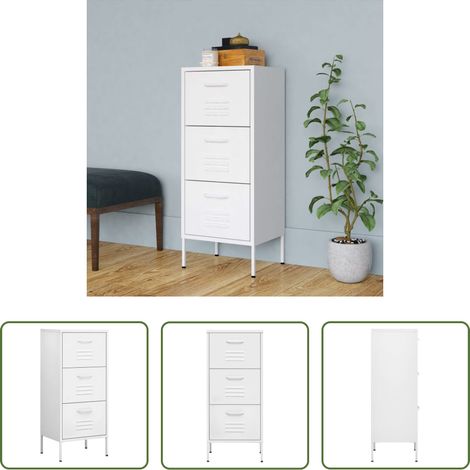 vidaXL Stahlregal - Lagerschrank Weiß 42,5x35x101,5 cm Stahl (1/5)