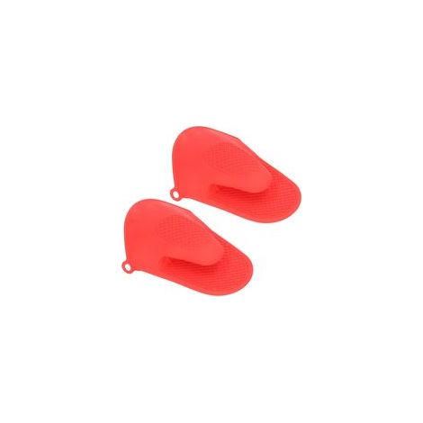 Silikon-Küchenhandschuhe, kleine, dicke, hitzebeständige Küchenhandschuhe, Verbrühungsschutzhandschuhe, Kochutensilien, Back- und Kochutensilien, 2er-Set (rot) - Crezuo