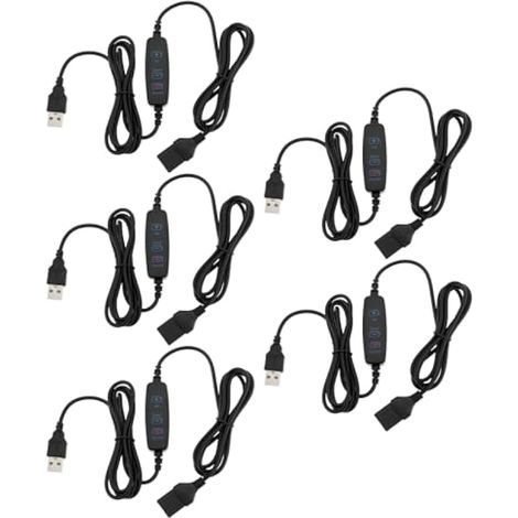 Lot de 5 interrupteurs gradateur pour ruban LED DC 5V, à 3 boutons USB femelle vers mâle, 10 vitesses, variateur adapté pour lampe de bureau et plafonnier. (1/5)