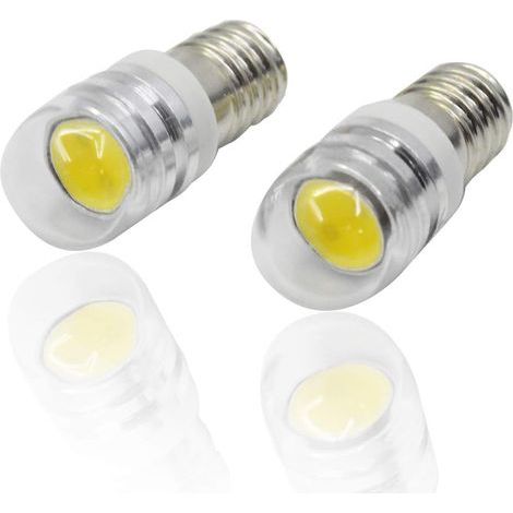 4pcs 12V E10 Base Socket Ampoule LED COB 1.5W LED Mise À Niveau Ampoule Remplacement pour Phares Lampes De Poche Torche Ampoules, 6000K Blanc Froid (1/4)