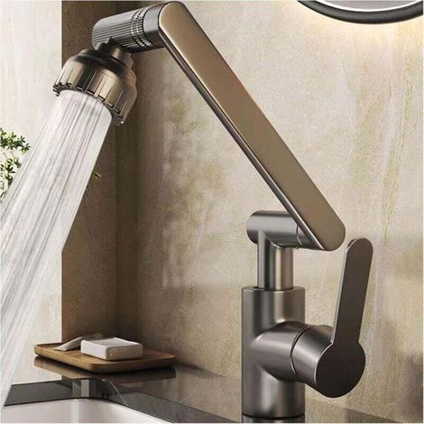 Grifo de cocina flexible - Acero inoxidable 304 - Rotación de 1080° - Dos modos de flujo de agua (1/2)