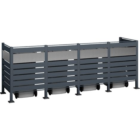 Westmann Mülltonnenverkleidung Planum 4er Box, anthrazit, 80 x 320 x 120 cm (B x T x H) (1/5)