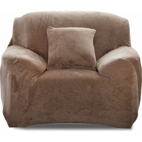 Thick Velvet Armchair Slipcovers Stretch Sofa Slipcover Camel Armchair Cover(Pillow case not included) (1/5)