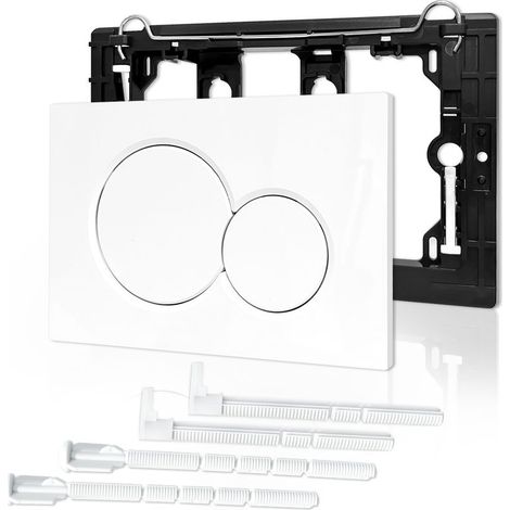Bouton double chasse d'eau réservoir encastré SIGMA01 115.770 blanc kit accessoires remplacement réparation (1/5)