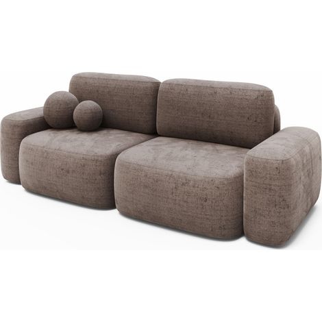 Sofa 2-Sitzer Chenille 259x107x88 grau LEVIMassivmoebel24 GmbH