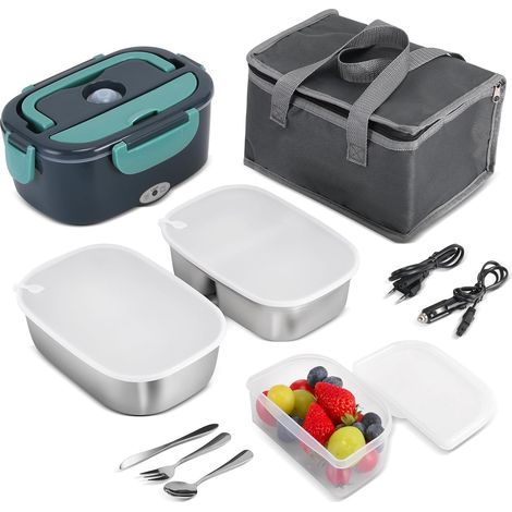 Lunch Box 80 W 1.5 L Electric Cigarette Lighter Lunch Box 12 V/24 V/220 V for Trucks Warm Warmer for Car Bento Fast Heat Thermos that Keeps Warm Microwave (1/5)