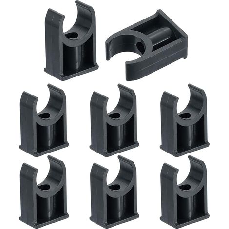 8Pcs Pinces à Tuyau en PVC pour Support pour Tuyaux Noir (1/5)