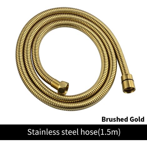 (BG Hose) Pommeau de douche à main en laiton brossé doré, douchette de douche à main nickelée, douchette de bain noire mate or rose chromée (1/5)