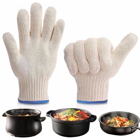 Gants de cuisine anti-brûlures, gants de cuisine résistants à la chaleur pour un usage domestique, gants de four antidérapants, adaptés aux friteuses à air chaud, aux fours et aux grills, une paire (1/5)