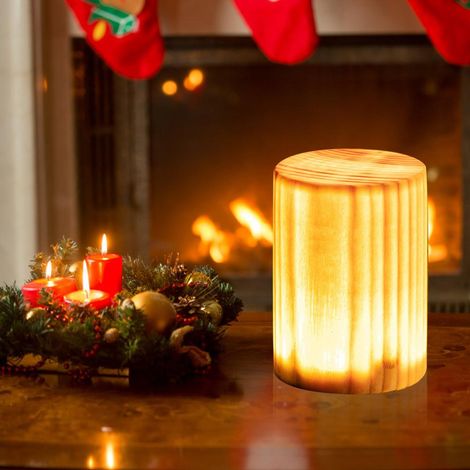 Lampe de chevet LED effet bois, rechargeable par USB, lampe de nuit LED pour enfant, cadeau d'anniversaire (1/5)