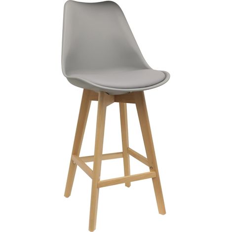 Chaise de bar pieds bois 49x105x57 cm