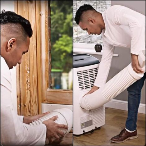 Tuyau de climatiseur mobile, tuyau d'échappement flexible, tuyau d'échappement flexible de climatiseur (diamètre 13cm longueur 1.5M) (1/4)
