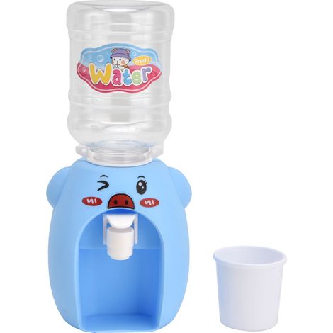 Mini Distributeur d'eau pour Enfants, Refroidisseur d'eau de Bureau Style Animal Machine à Eau Enfants Mini Distributeur d'eau Boisson Machine à Eau Jouet pour la Maison (Cochon Bleu). (1/5)