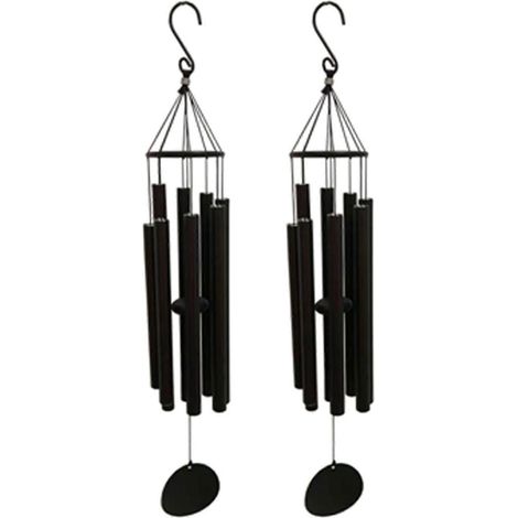 2 carillons éoliens d'extérieur, grand format, son grave, 8 tubes métalliques, pour la décoration de la maison, du jardin, de la cour ou du balcon. (1/5)