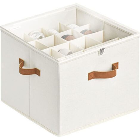 Organizzatore per scarpe pieghevole salvaspazio: scatola portaoggetti in tessuto con coperchio trasparente, 3 maniglie, adatta per 8-16 paia di scarpe.