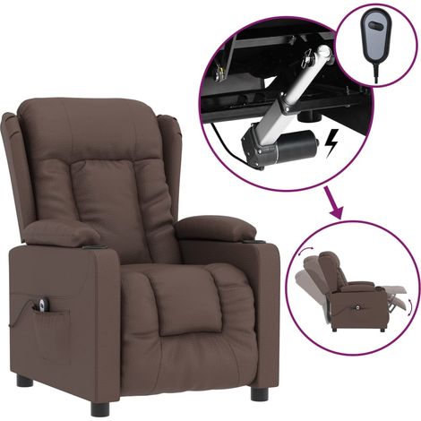 Maison Exclusive - Elektrischer Relaxsessel Braun Kunstleder (1/5)