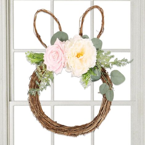 Couronne de Pâques en Forme de Lapin Suspension en Forme de Lapin de  Couronne de Porte Pâques Pour Extérieur Pour Intérieur, Extérieur, Fenêtre, Chambre, Salon, Fêtes de Printemps et (1/5)