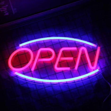 Lampe enseigne néon LED 45,8 x 22,5 cm Alimentation USB Modes lumineux clignotant et permanent Décoration murale chambre enfant (1/5)