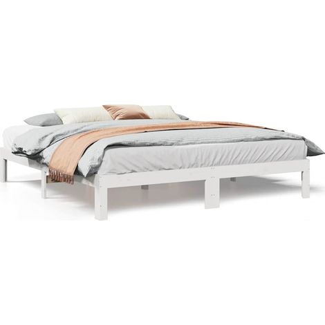 Maison Exclusive - Giroletto senza Materasso Bianco 160x200 cm Legno Massello Pino
