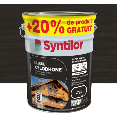 Syntilor – Lasure extérieure Xylodhone 5L – Noir satiné – Protection 8 ans – Texture gel microporeuse – Anti-UV renforcé (1/4)