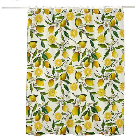 rideau De Douche Citron 120 X 180 Cm Rideau De Douche Feuille Vert Fruit Rideau De Douche En Tissu Polyester Impermable Et Rsistant La Moisissure (1/5)