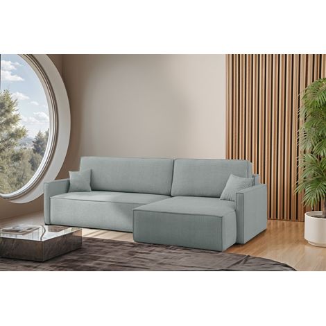 Ecksofa Schlafsofa Sofa LOUIS Stoff Scala Saphire Ottomane Rechts (1/4)