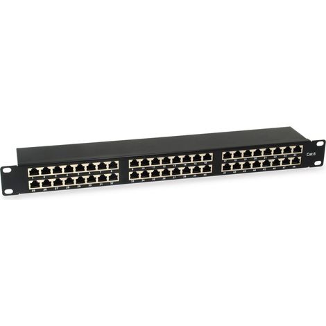Equip Patchpanel 48x RJ45 Cat6 19` FTP 1HE ISOIEC schwarz