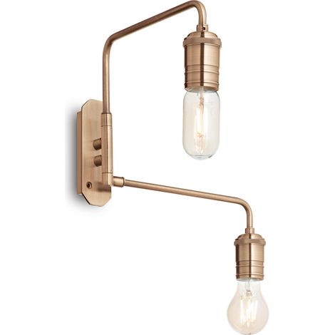 Applique Industrial-Minimal Triumph Metallo Ottone 2 Luci E27 (1/2)