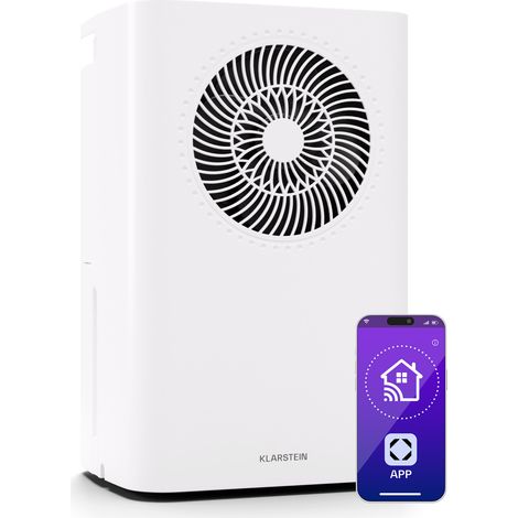 Klarstein CircleDry 16L déshumidificateur d'air Smart, Wi-Fi, silencieux 38 dB, minuterie 24h, drainage continu, réglage de l'humidité, portable pour maison, bureau, pour les pièces jusqu'à 32 m² (1/5)
