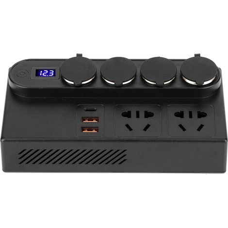 Convertisseur de tension 200W Voiture 12V/24V vers 220V avec 7 ports USB Charge Rapide (1/5)