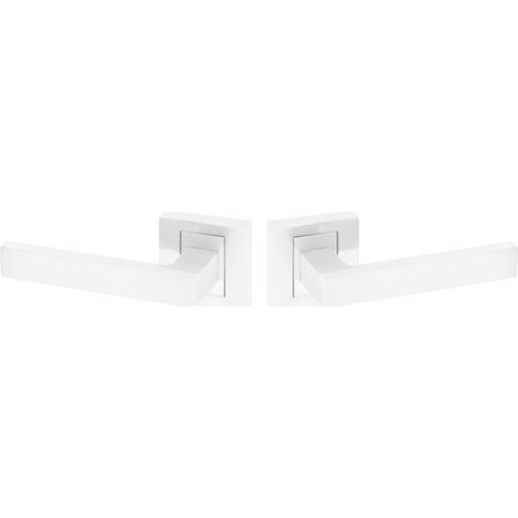 Manija de puerta interior moderna blanca cuadrada Qubik II (1/4)